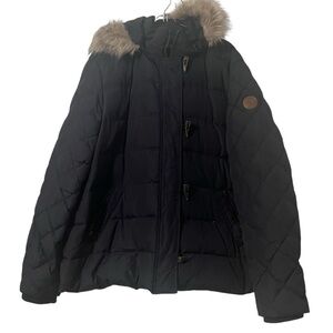 Lauren Ralph Lauren Women's Faux Fur Hood Down Puffer Coat Jack in Navy Sz XXL